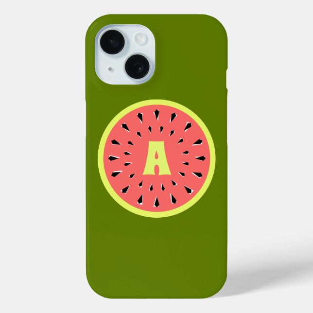 Watermelon Pink 'Monogram' Case-Mate iPhone Case (Back)