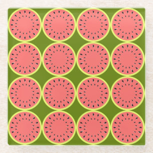Watermelon Pink Multi Glass Coaster