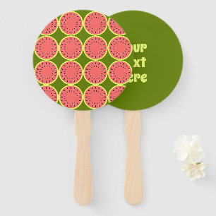 Watermelon Pink Multi Text Hand Fan