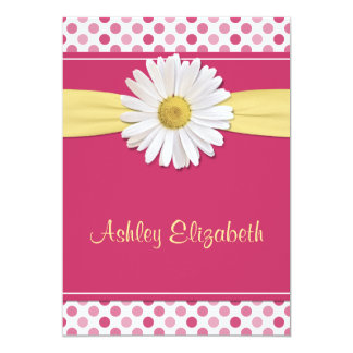 pink polka dot invitation