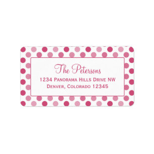 Watermelon Pink Polka Dot Return Address Labels