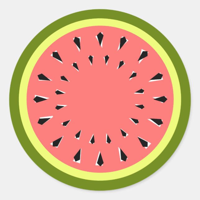 Watermelon Pink round Classic Round Sticker (Front)