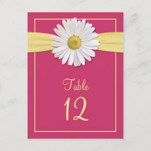 Watermelon Pink Shasta Daisy Table Cards
