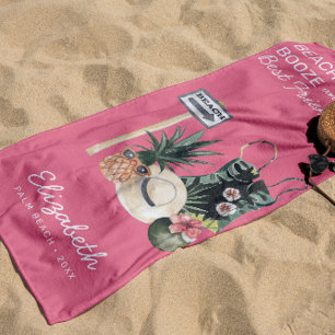 Watermelon Pink Sorbet   Tropical Summer Beach Towel