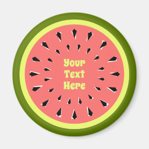 Watermelon Pink Text Magnet