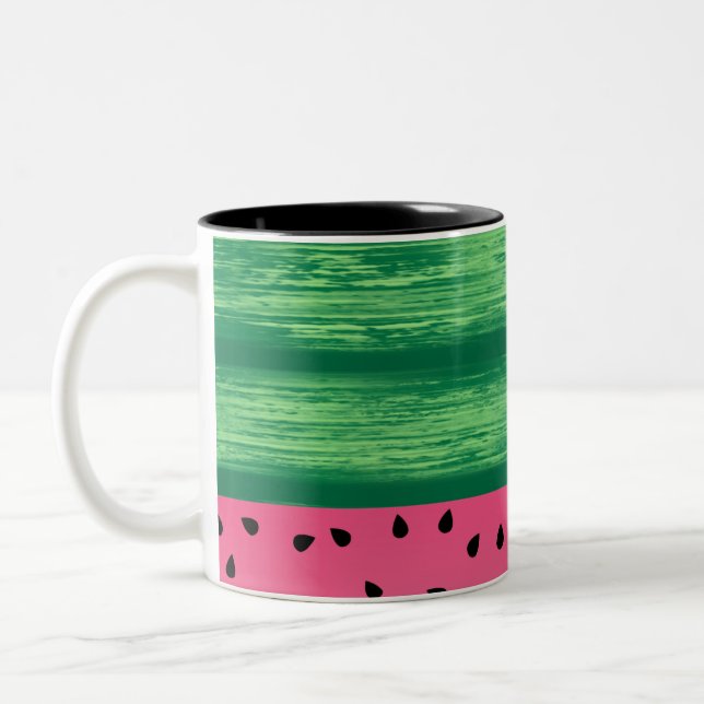 Watermelon Pink Two-Tone Coffee Mug (Left)