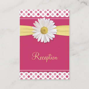 Watermelon Pink & Yellow Daisy Reception Cards