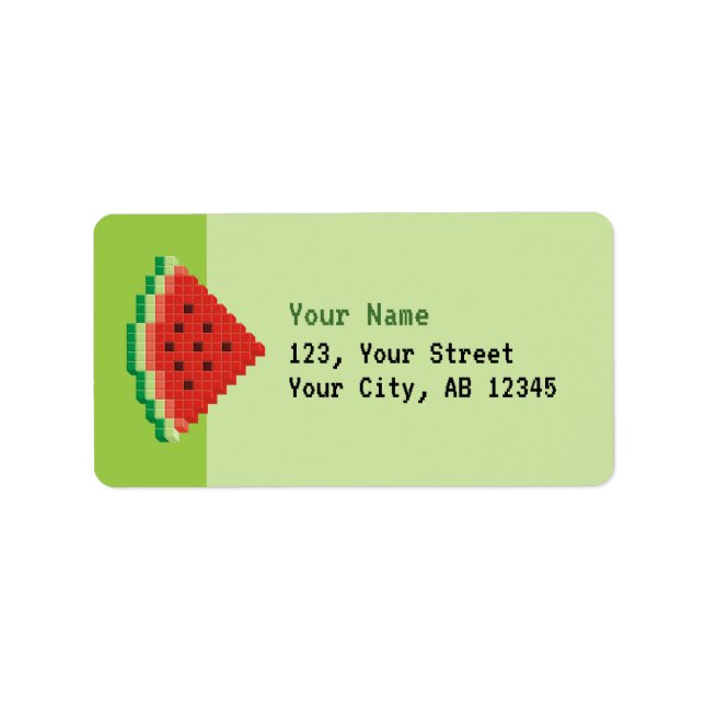 Watermelon Pixel Art Label (Front)