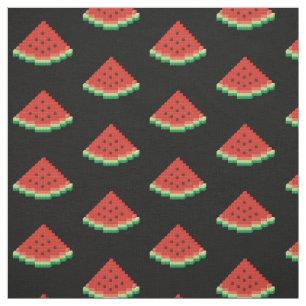 Watermelon Pixel Art Pattern Fabric