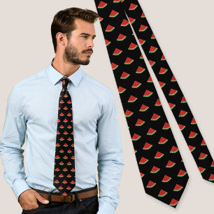 Watermelon Pixel Art Pattern Tie