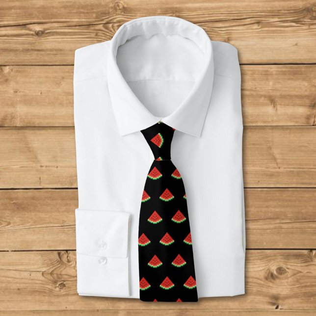 Watermelon Pixel Art Pattern Tie (Creator Uploaded)
