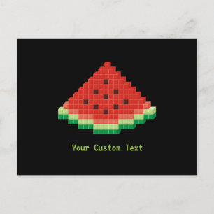 Watermelon Pixel Art Postcard