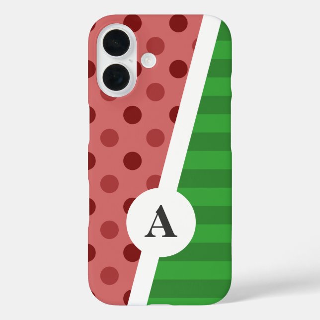 Watermelon Polka Dot and Stripe Pattern Case-Mate iPhone Case (Back)