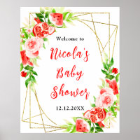 Watermelon Pomegranate Baby Shower Welcome