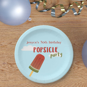Watermelon Popsicle Birthday Party Paper Plates