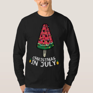 Watermelon Popsicle Christmas in July Ice Cream Tr T-Shirt