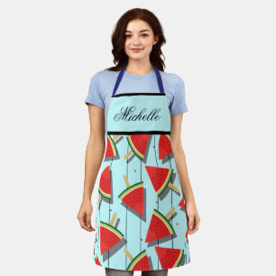 Watermelon Popsicle Print Kitchen Apron - Women's