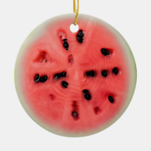 Watermelon Pun Personalised Christmas Ceramic Tree Decoration