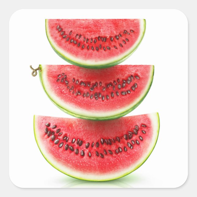 Watermelon pyramid square sticker (Front)