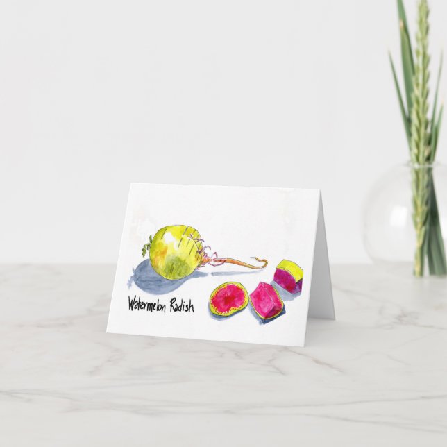 Watermelon Radish blank Notecard (Front)