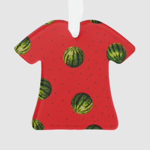 watermelon red and seeds ornament