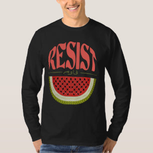 Watermelon Resist Palestine Arabic, Watermelon Fla T-Shirt