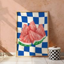 Watermelon Retro Art Kitchen Summer Fruit Wall