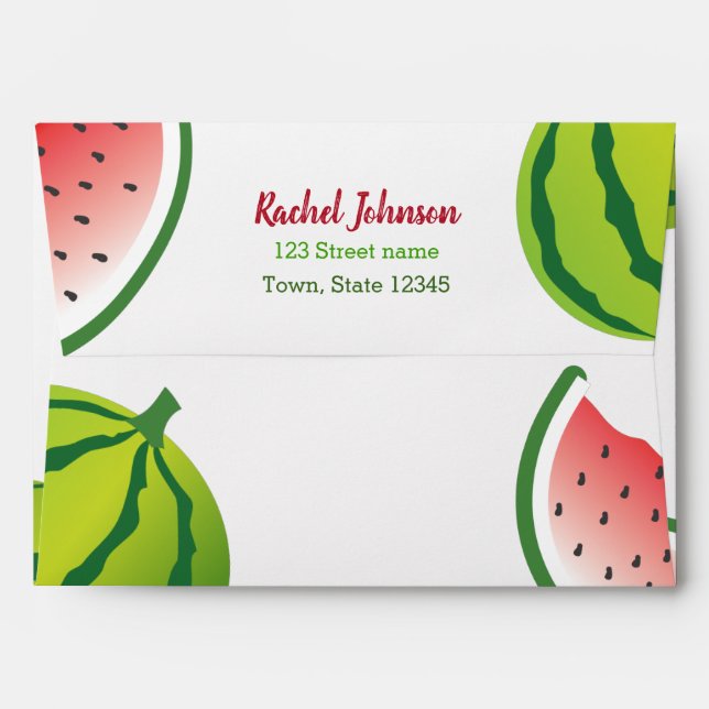 Watermelon Return Address Envelope (Back (Top Flap))