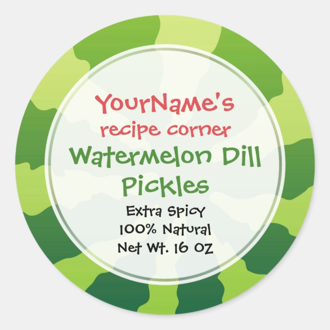 Watermelon Rind Classic Round Sticker (Front)