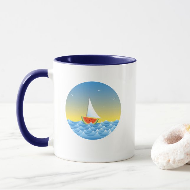 Watermelon Sailboat Mug (With Donut)