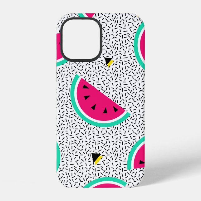 Watermelon seamless pattern. Geometric retro style iPhone Case (Back)