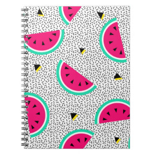 Watermelon seamless pattern. Geometric retro style Notebook