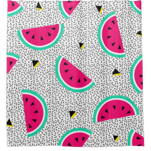 Watermelon seamless pattern. Geometric retro style Shower Curtain