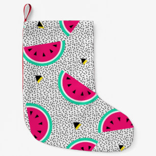 Watermelon seamless pattern. Geometric retro style Small Christmas Stocking