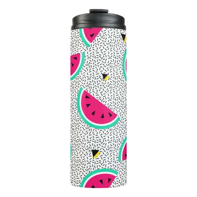 Watermelon seamless pattern. Geometric retro style Thermal Tumbler (Front)