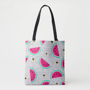 Watermelon seamless pattern. Geometric retro style Tote Bag