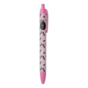 Watermelon Seeds Fruit Pink Purple Faux Glitter Black Ink Pen