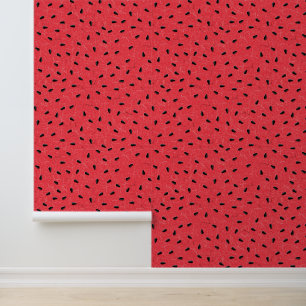 Watermelon Seeds Red Summer Fruit Pulp Pattern Wallpaper
