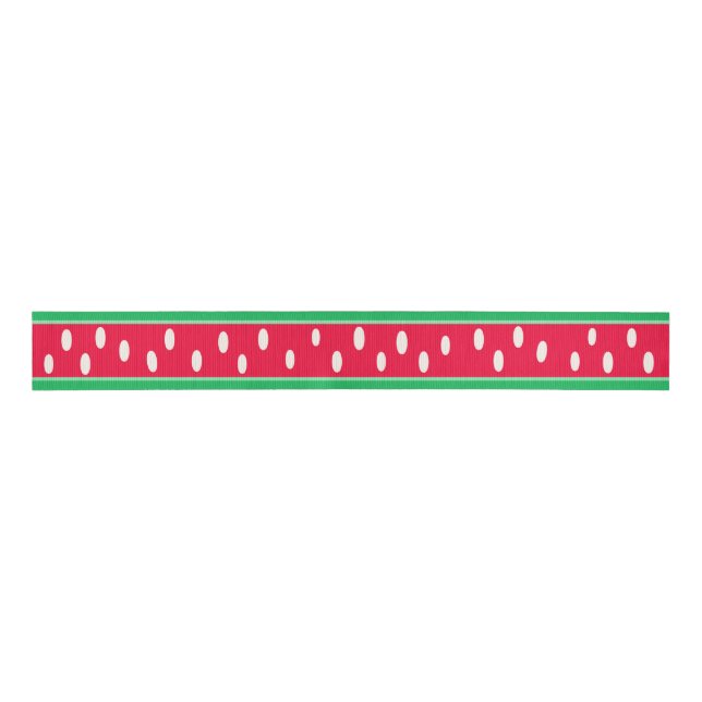 Watermelon Seeds Ribbon Grosgrain Ribbon (Front)