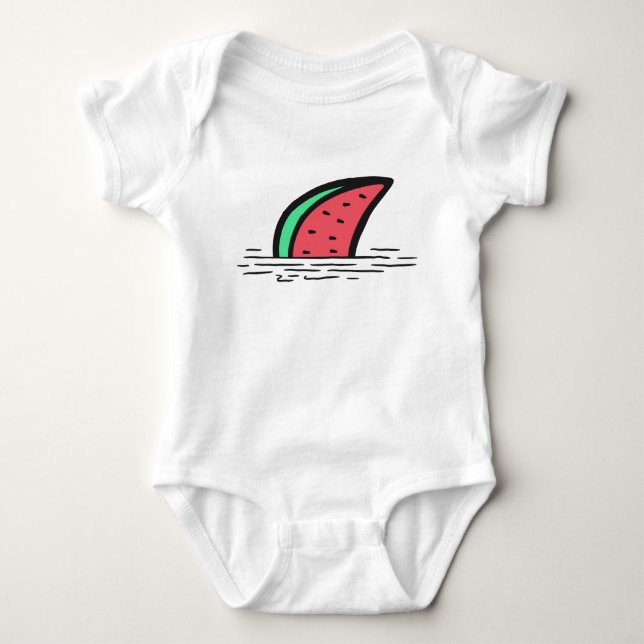 Watermelon shark baby bodysuit (Front)