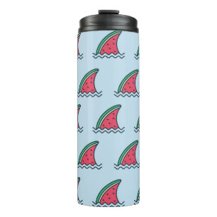 Watermelon shark: wave pattern design. thermal tumbler