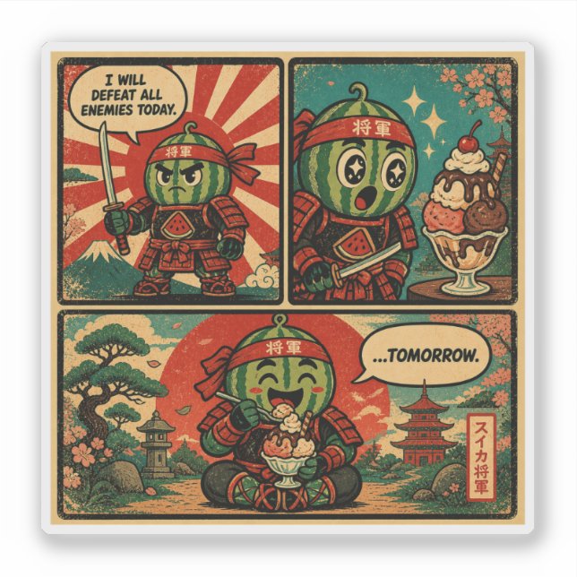 Watermelon Shogun Ice Cream — Funny Procrastinatio (Front)