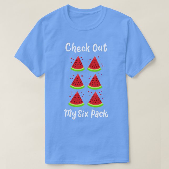 Watermelon Six Pack Workout T-Shirt (Design Front)