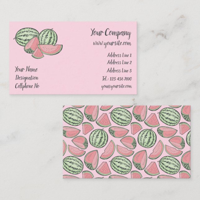 Watermelon Sketches Business Card (Front/Back)