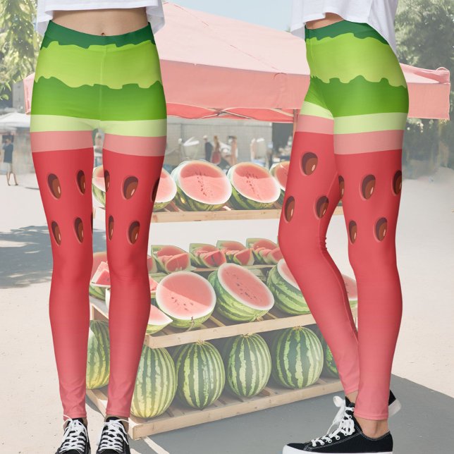Watermelon Slice Background Leggings (Creator Uploaded)