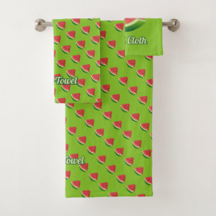 Watermelon slice bath towel set