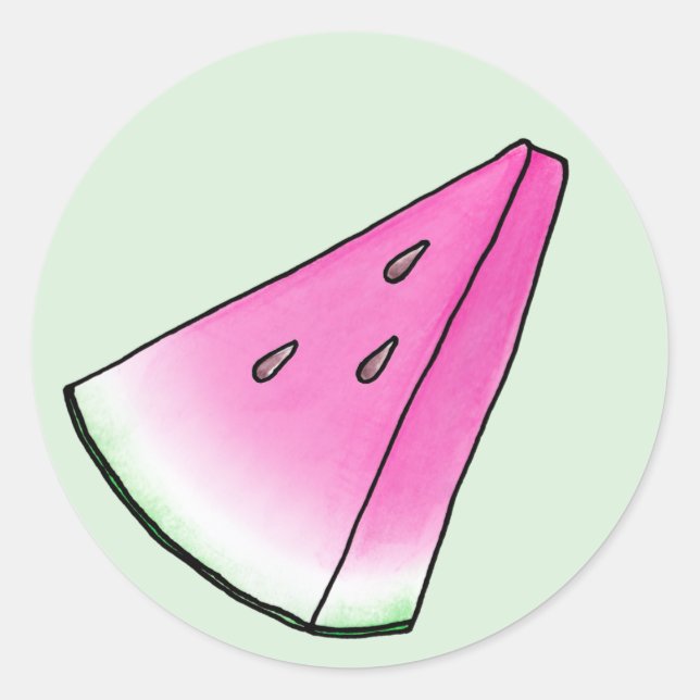 Watermelon slice classic round sticker (Front)
