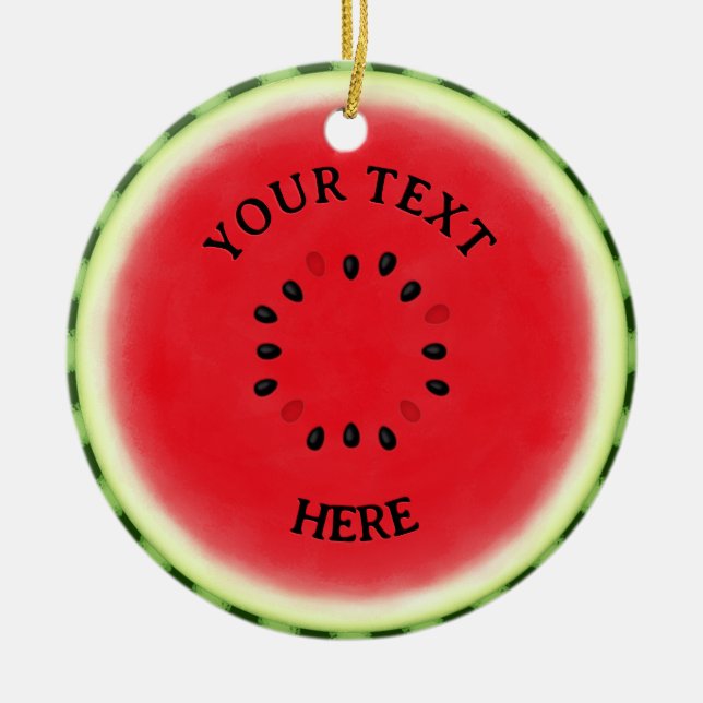 Watermelon Slice Custom Ceramic Tree Decoration (Front)