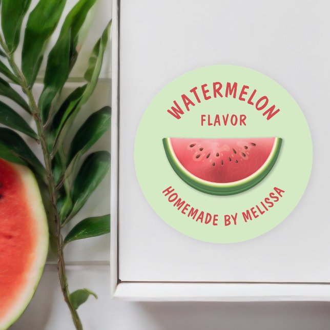 Watermelon Slice Custom Homemade Product Flavour Classic Round Sticker (Creator Uploaded)