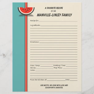 Watermelon Slice Custom Recipe Page